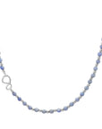 Gouden kralen ketting voor dames met blue lace agate edelsteen
