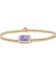 Goudkleurige Amethyst Baguette kralen armband van Sparkling - Echte edelstenen die niet verkleuren!