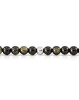 Gold Obsidian Orbit Armband met sluiting - 6MM