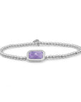 Zilveren Amethyst Baguette kralen armband van Sparkling - Mix & match met jouw favoriete edelstenen voor een unieke look!