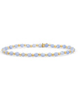 Gouden armband met gefacetteerde edelsteen kralen blue lace agaat van Sparkling Jewels