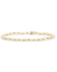 Kralen armband van sparkling jewels met echte edelstenen agaat in de kleur beige