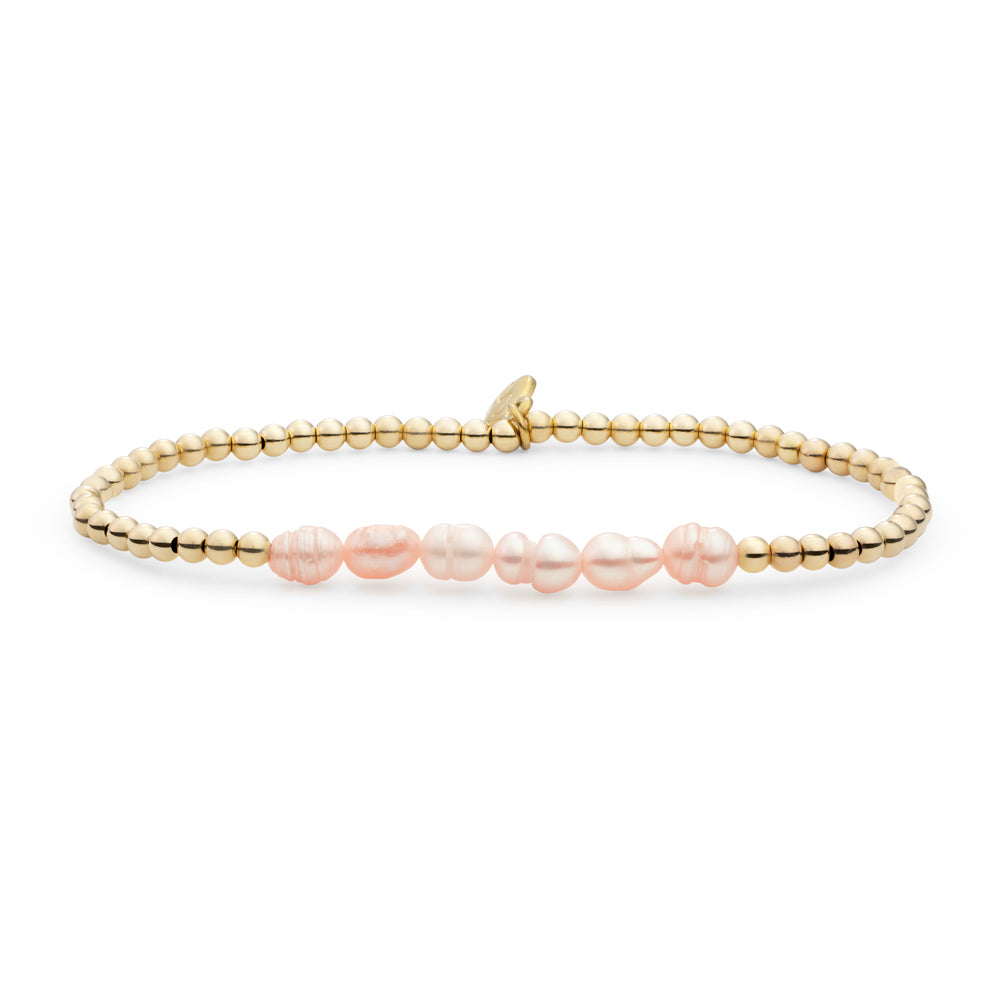 Gouden kralen armband van Sparkling met echt parels