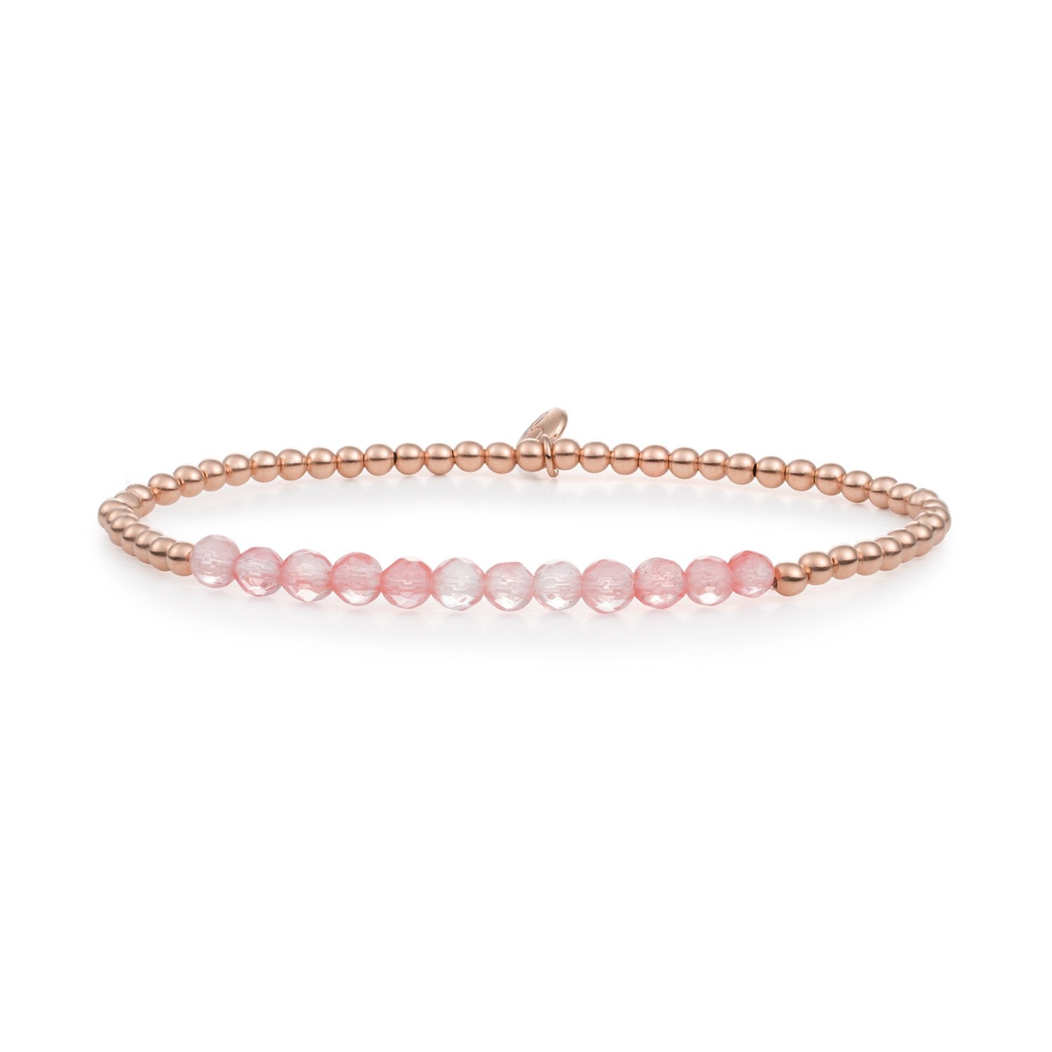 Fel rode kralen armband kralen van cherry quartz en vergulde zilveren rosegouden kralen