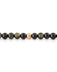 Gold Obsidian Orbit Armband met sluiting - 6MM