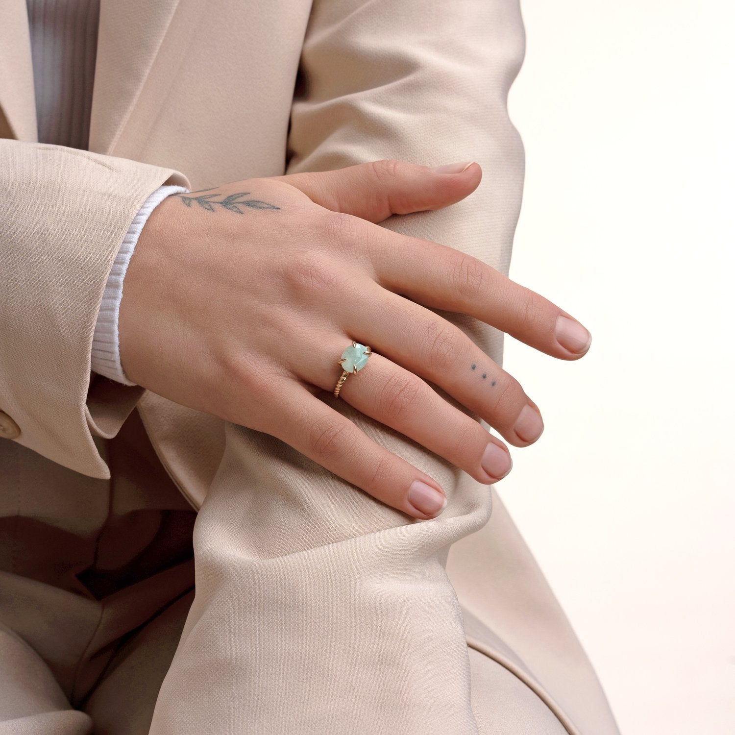 Twist Ring Amazonite - 9 karaat