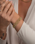 Vergulde armband voor vrouwen met lemon quartz edelstenen