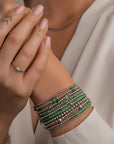 zilverkleurige armbanden met edelsteen in groene aventurijn voor dames van Sparkling