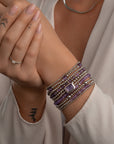 Echte Amethyst Baguette kralen armband van Sparkling - Zilveren basis met een tijdloos en elegant design.