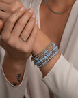 Zilveren armband die de kleur niet verliest met edelstenen
