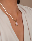 Dames ketting in goudkleur en echte edelsteen hanger gemaakt van Rose Quartz