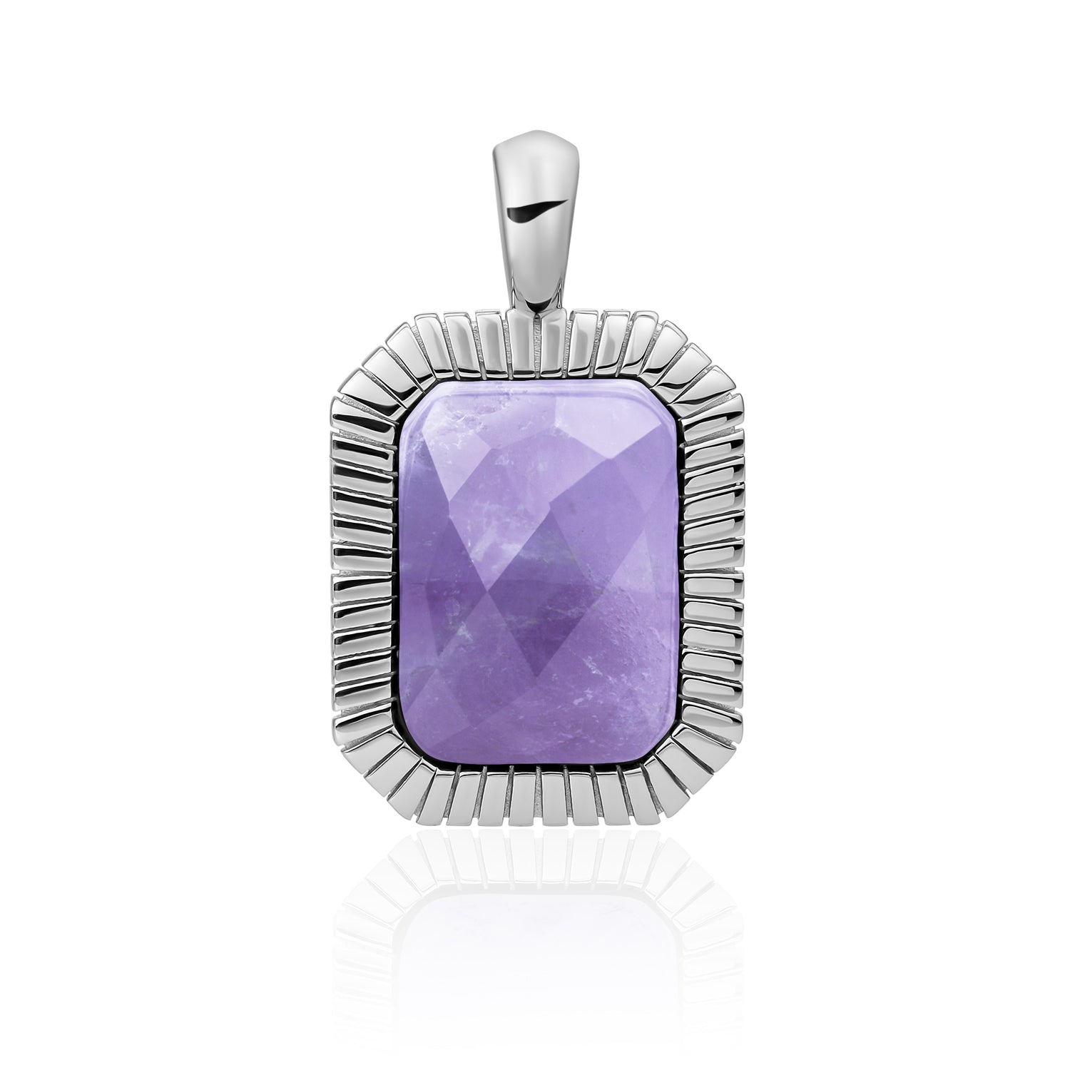 Hanger voor ketting in zilverkleur en amethyst