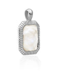 Mother of pearl pendant hanger zilver met baguette motief Sparkling Jewels