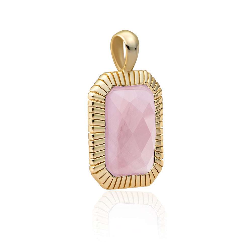 Product afbeelding met ketting hanger rose quartz edelsteen