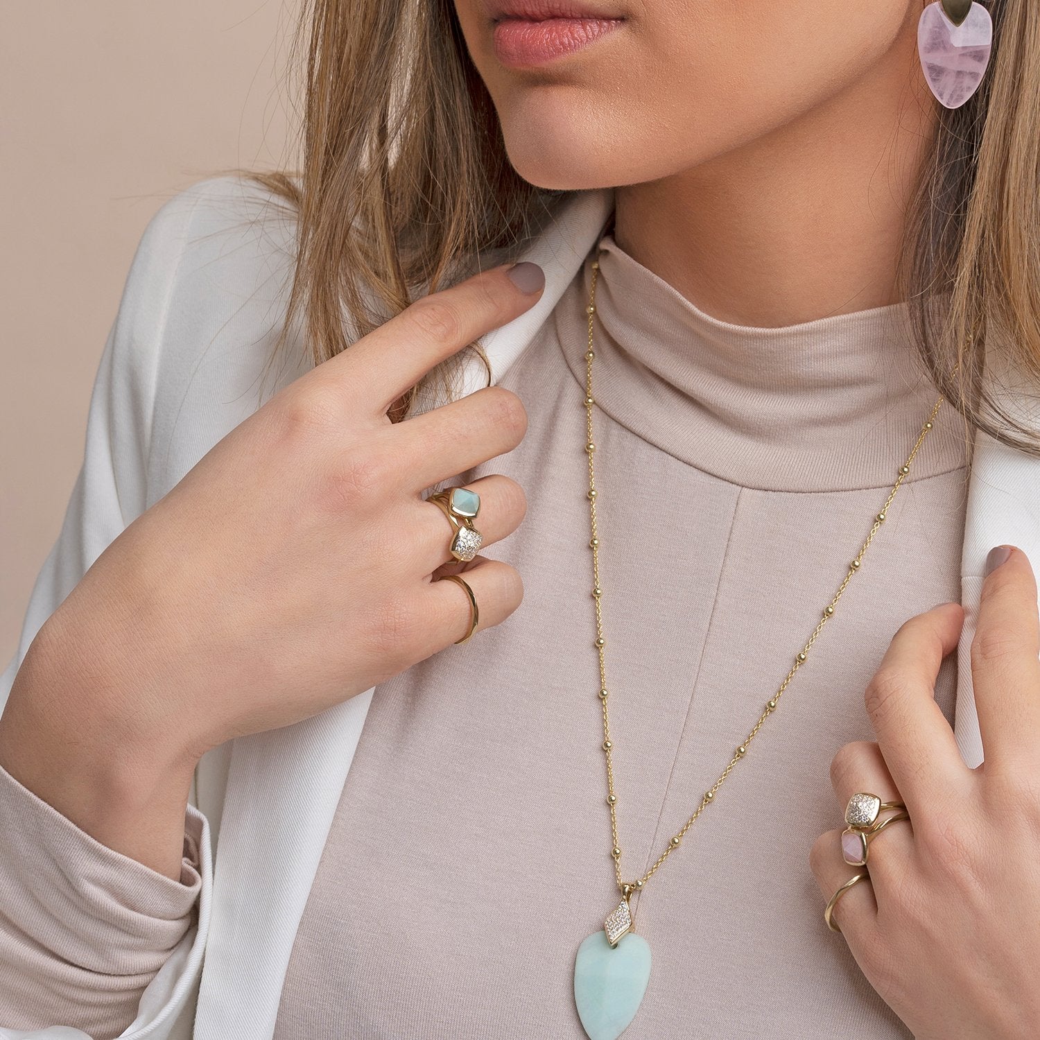 Edge Ring Amazonite | 9 karaat