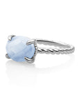 Twist Ring Blue Lace Agate - Zilver