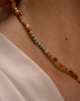 Link Ketting Peach Rhodonite & Citrine Quartz zilver