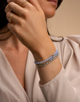 Gouden armbanden met echte edelstenen blue lace agate kralen Sparkling sieraad