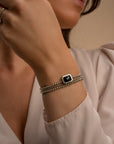 Echt zilveren armband met zwarte onyx edelsteen voor dames van Sparkling