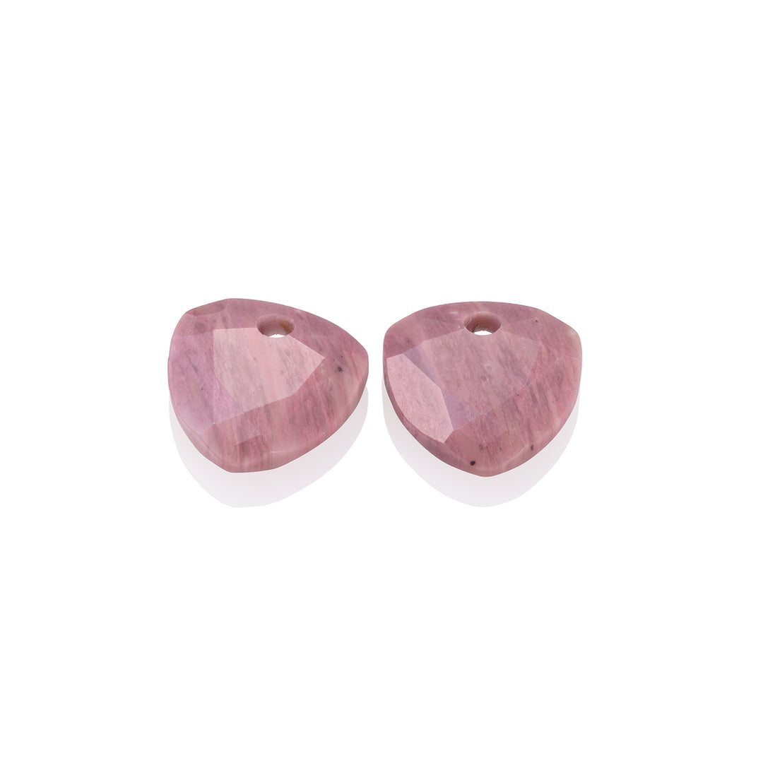Pink Rhodonite Trillion Cut Oorbel Edelstenen