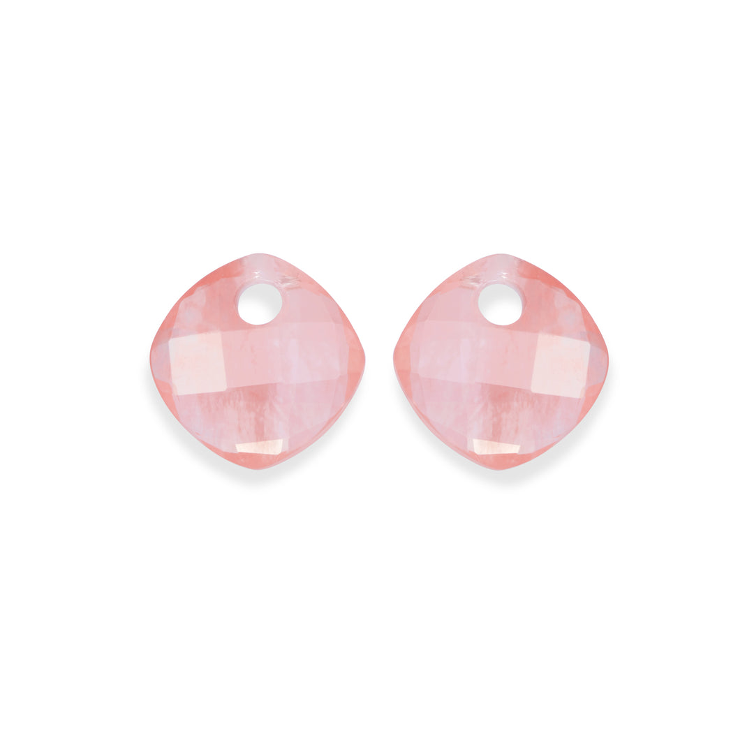 Cherry Quartz Cushion Cut oorbel edelstenen