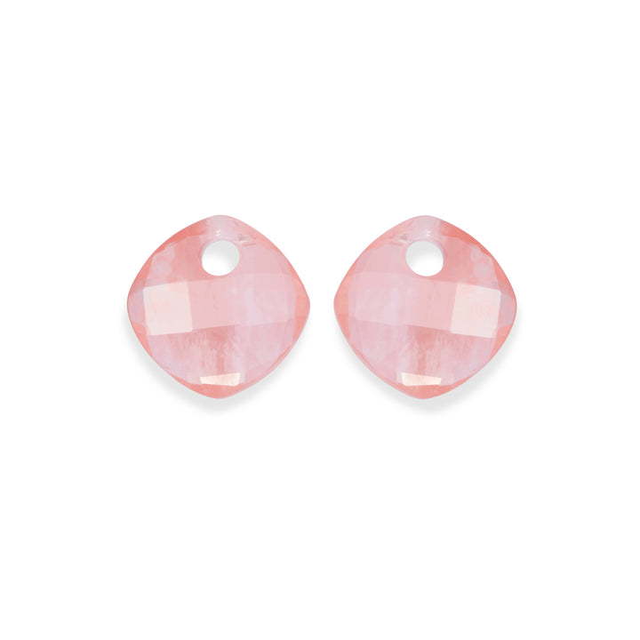Cherry Quartz Cushion Cut oorbel edelstenen