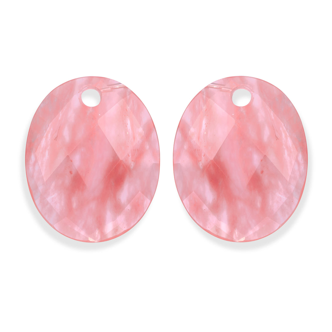 Cherry Quartz Large Oval oorbel edelstenen
