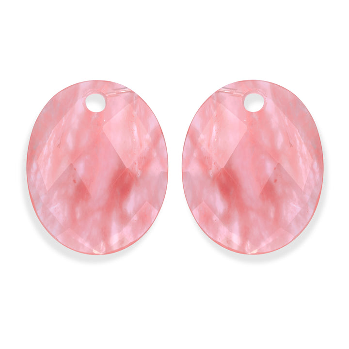 Cherry Quartz Large Oval oorbel edelstenen