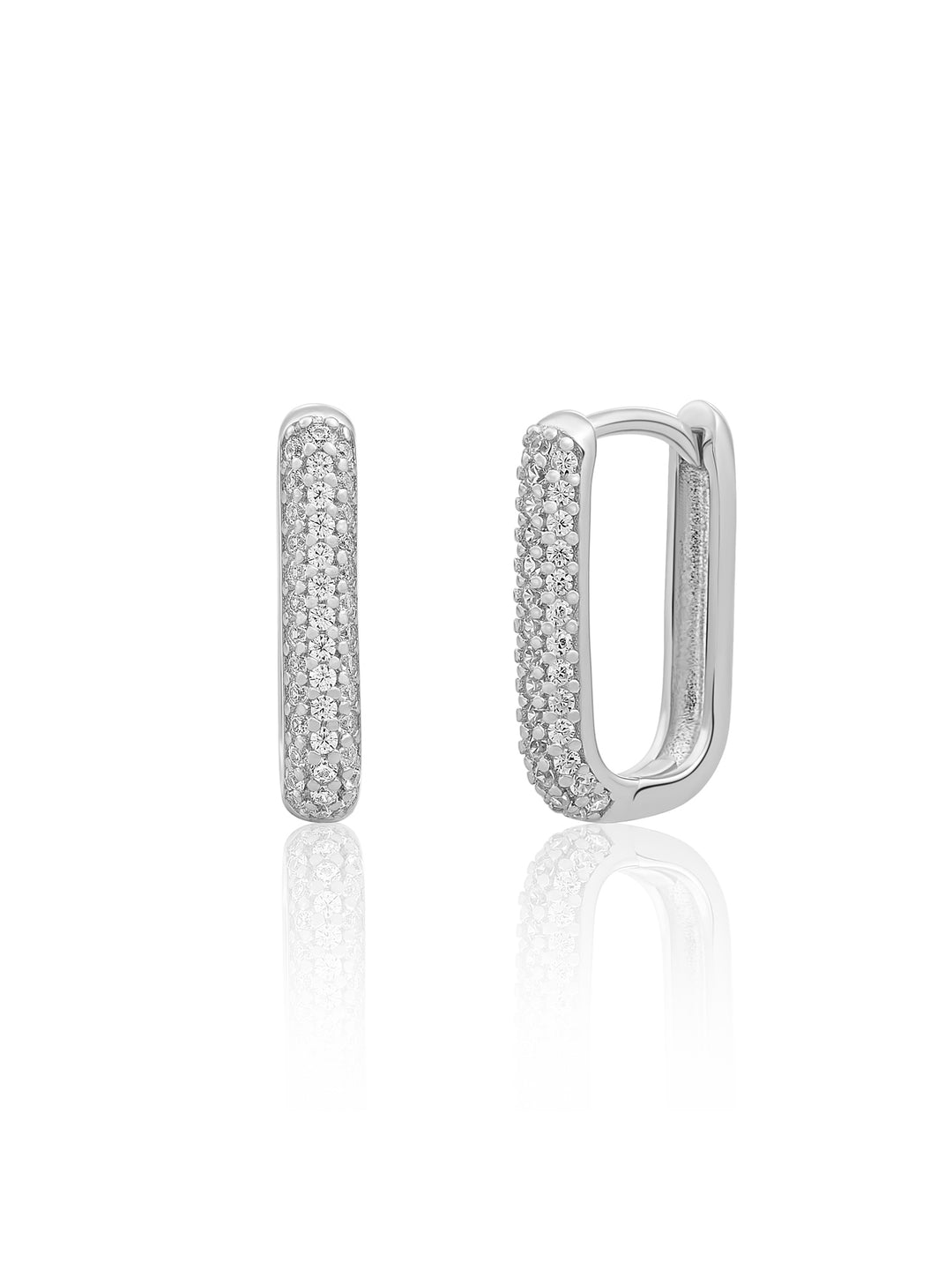 Square Creolen CZ zilver
