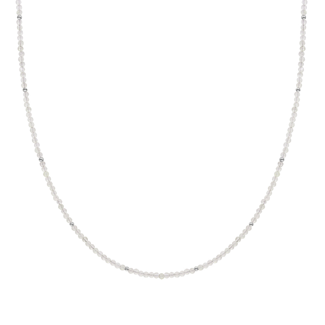 Moonstone Kralenketting 2mm Zilver