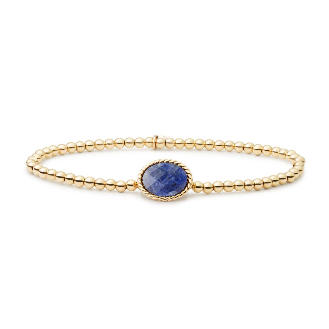 edelsteen armband met sodalite #kleur_goud