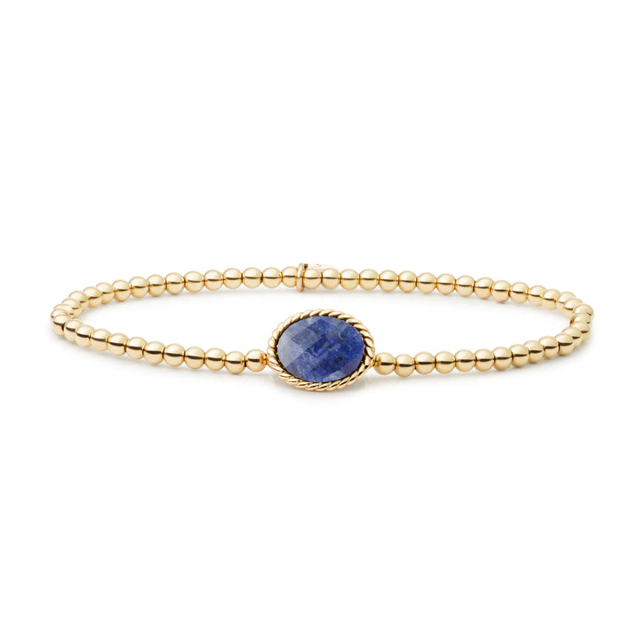 edelsteen armband met sodalite #kleur_goud