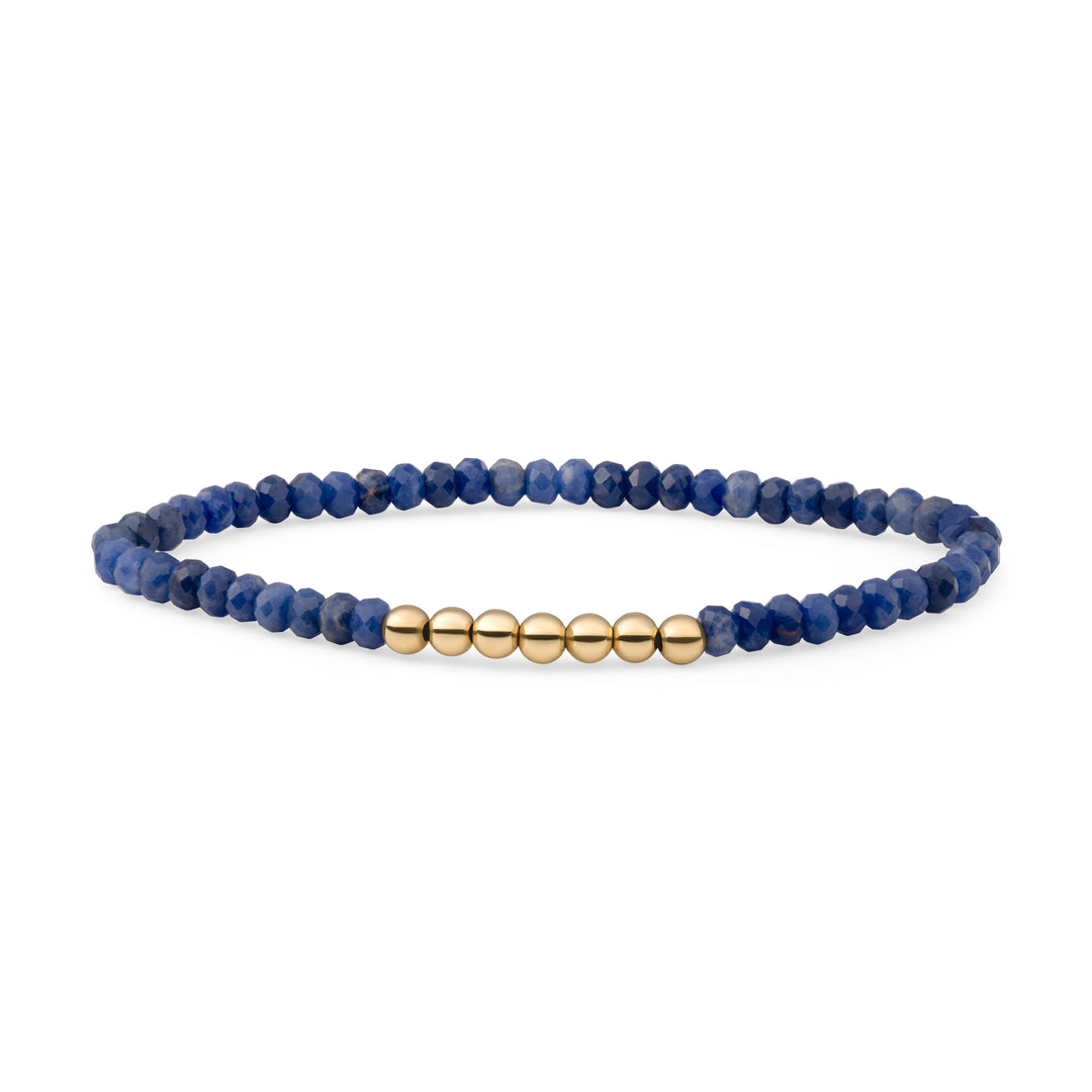 Armband met kralen van Sodalite Edelsteen #kleur_goud