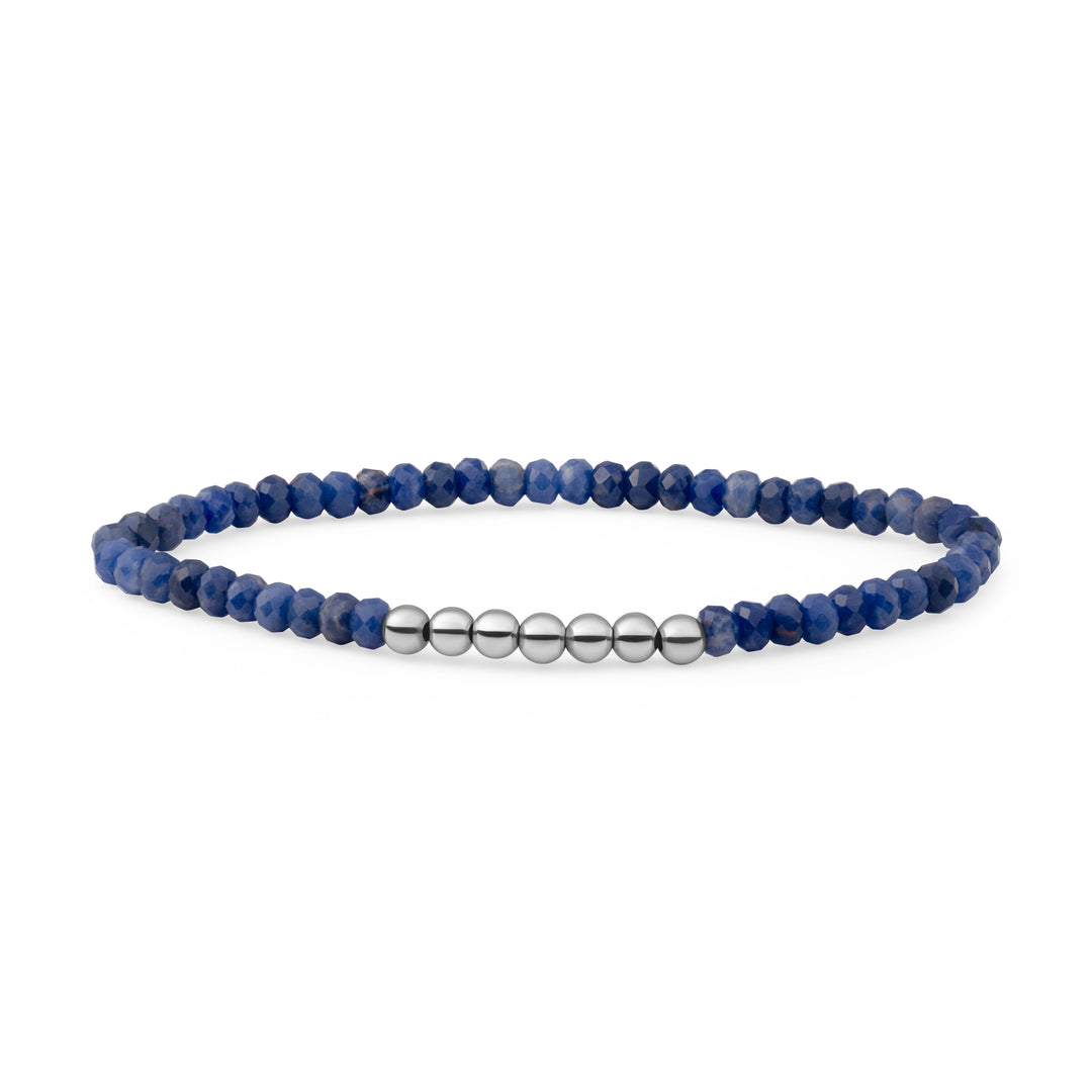 Vrouwelijke kralen Armband van Sodalite Edelsteen #kleur_zilver