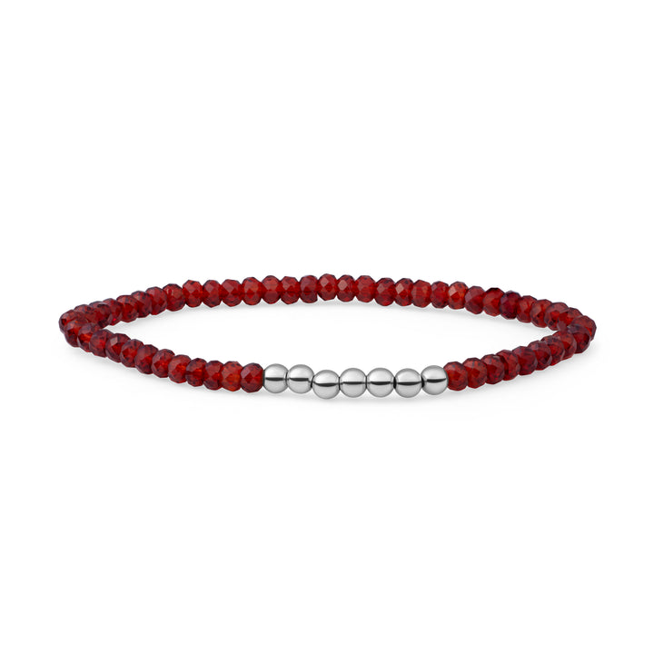 Edelsteen Kralen Armband met Ruby Quartz Reverse  #kleur_zilver