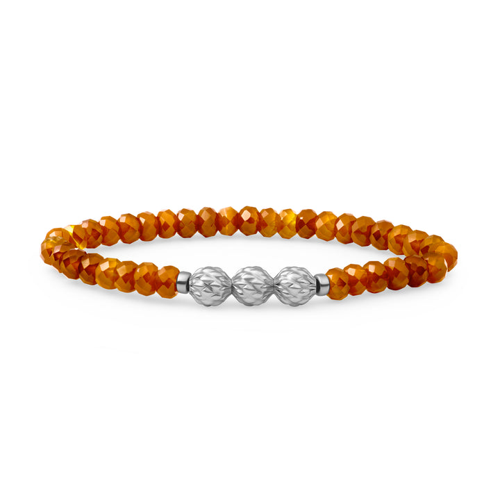 Dames Armband met Citrine Quartz Edelsteen Fuse Beads #kleur_zilver