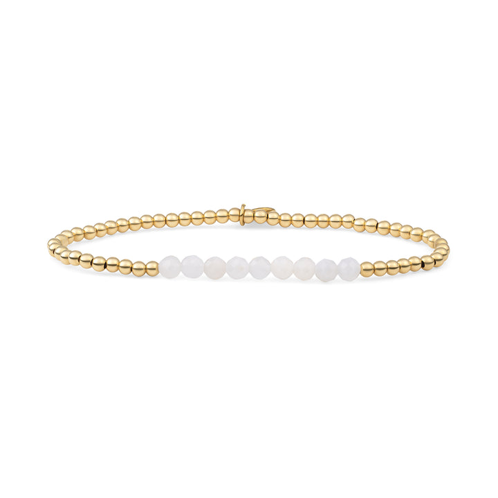 kralen armband voor vrouwen met edelsteen #kleur_goud