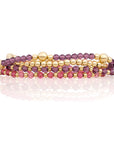 Aubergine Quartz Interstellar Bold Mix Armbanden Stack | Goudkleurig