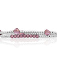 Aubergine Quartz Cushion Cut Universe Armbanden Stack | Zilver