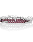 Aubergine Quartz Universe Bubble Armbanden Stack | Zilver