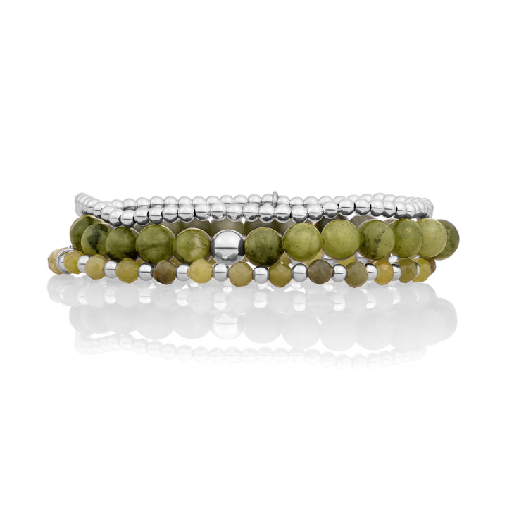 Southern Jade Interstellar Saturn Armbanden Stack | Zilver
