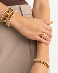 Tiger Eye Citrine Wave Mix Armbanden Stack | Goudkleurig