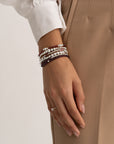 Aubergine Quartz Universe Bubble Armbanden Stack | Zilver