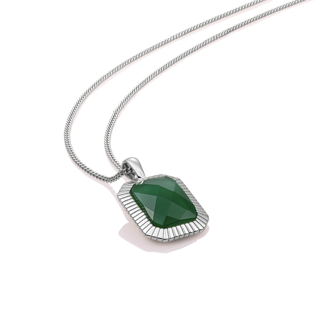 groene onyx edelsteen hanger voor aan essential ketting van Sparkling 