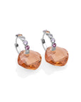 Light Citrine Cushion Cut Tube Huggies Multi CZ Oorbellen set | Zilver