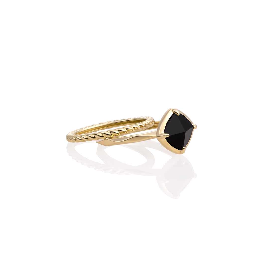 Onyx Edge Ringen Stack | 9 karaat