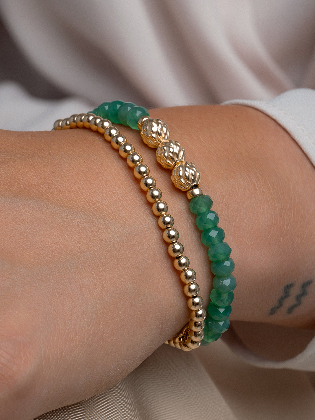 Edelsteen Groene Onyx Fuse Sparkling Armband 