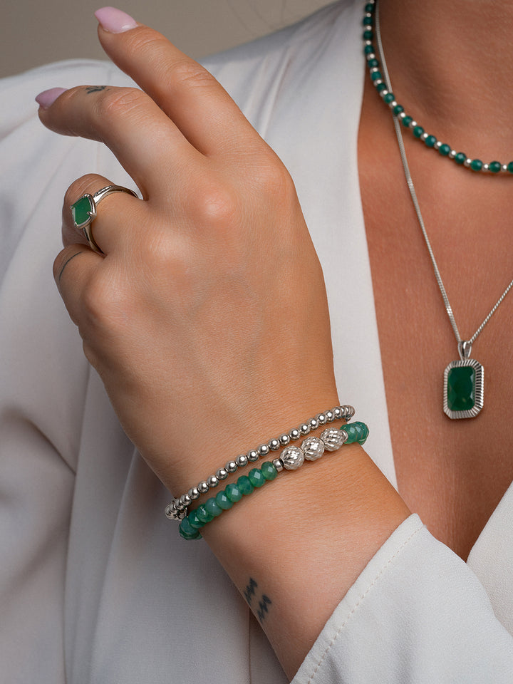 Zilveren edelsteen armband voor dames #kleur_zilver