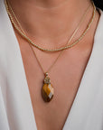 Tiger Eye Leaf ketting edelsteen