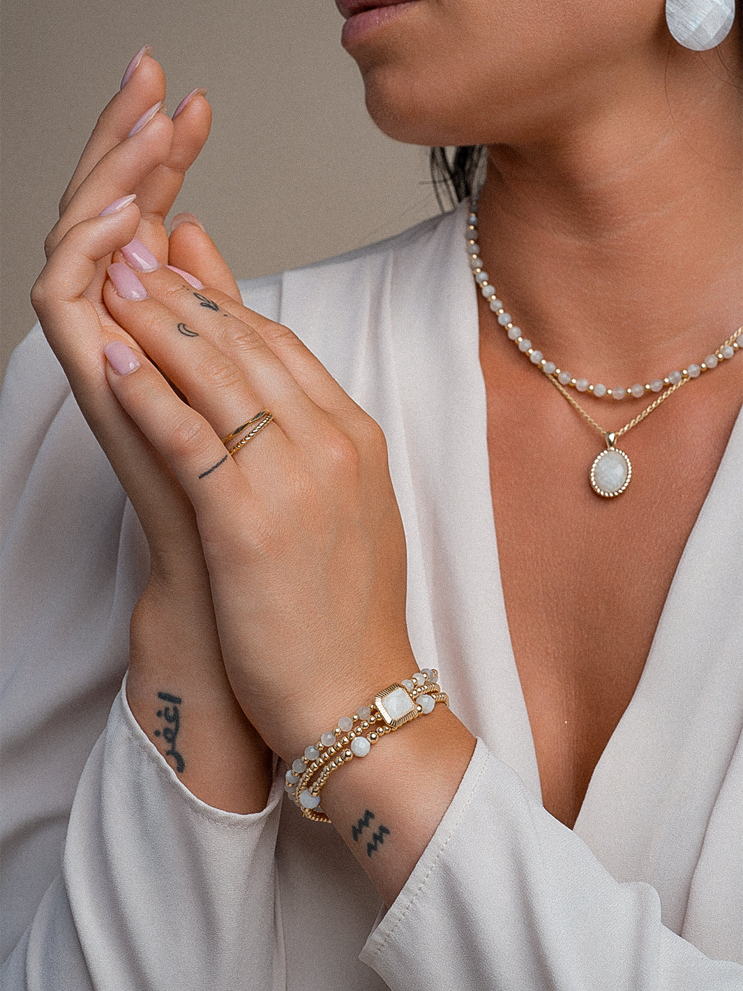 Gouden maansteen armband van Sparkling Jewels #kleur_goud